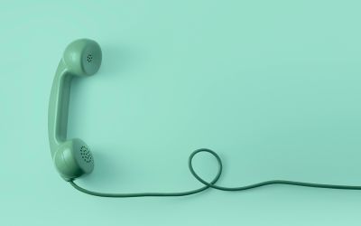 Graphic of a green, old-fashioned corded land-line phone, to illustrate the article 